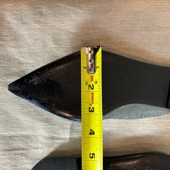 BRUNO MAGLI Sz 38 Pointy  Toe Metallic Made in Italy Slip On Designer Mules - Picture 10 of 10